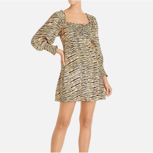 Faithfull the Brand X Anthropologie Womens Ira Floral Smocked Mini Dress size S - Picture 1 of 12